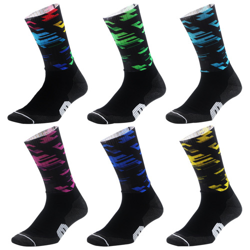 Cross-border best-selling cycling socks, bike sports socks, high-elastic breathable sweat-absorbent medium-length silicone non-slip socks