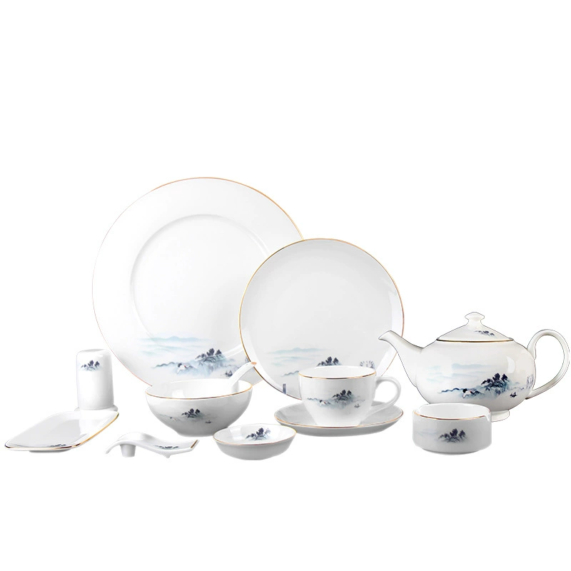 Посудный набор из bone porcelain для дома под китайский стиль повседневного использования керамические блюда, открытие подарков, подарки подарки подарки wholesale