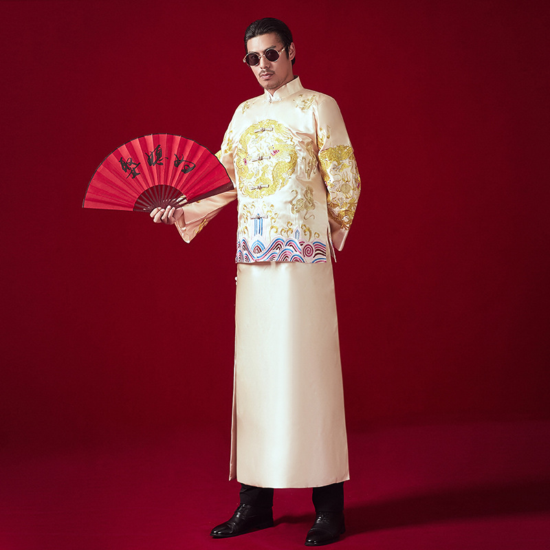 秀禾服男2020新款中式礼服中式结婚男士古装礼服秀和服唐装新郎服