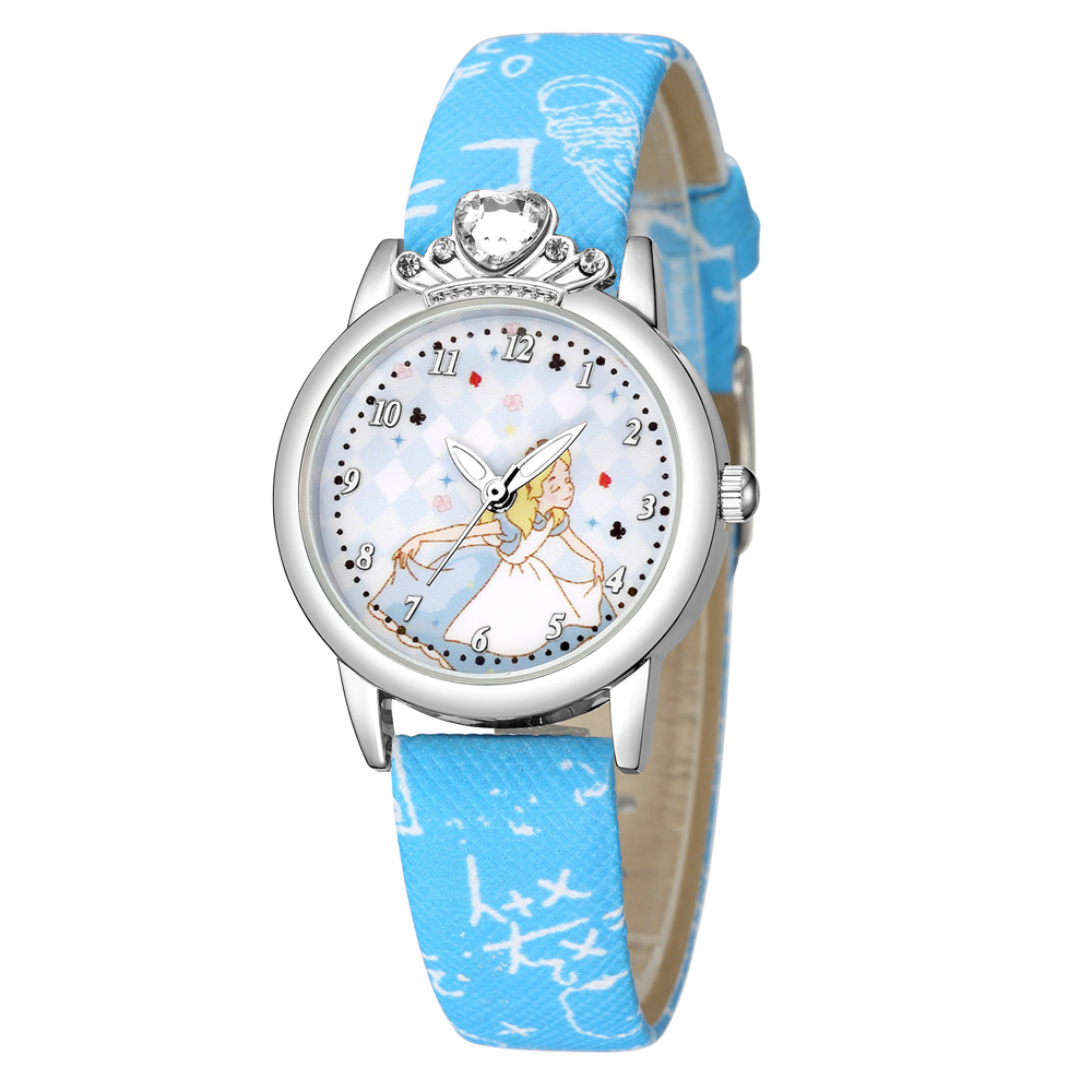 Cute princess pattern digital watch children printing PU belt strap watch wholesale nihaojewerlypicture5