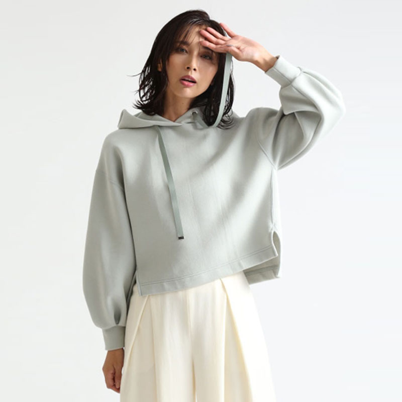 2020秋冬女装新款 宽松连帽抽绳灯笼袖女式 短款卫衣|ms