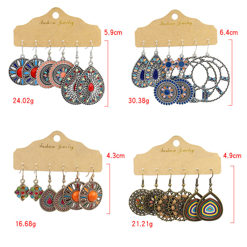 Geometric Pattern 1 Set Bohemian Geometric Plating Alloy Drop Earrings