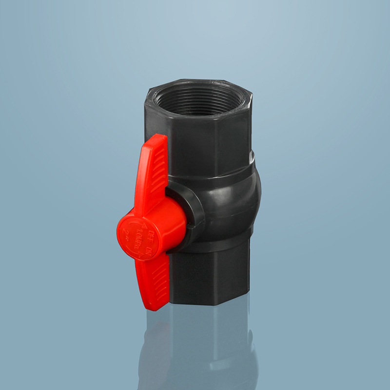 厂家直销多款塑料球阀 PVC外八角螺纹球阀 开关配件 现货批发