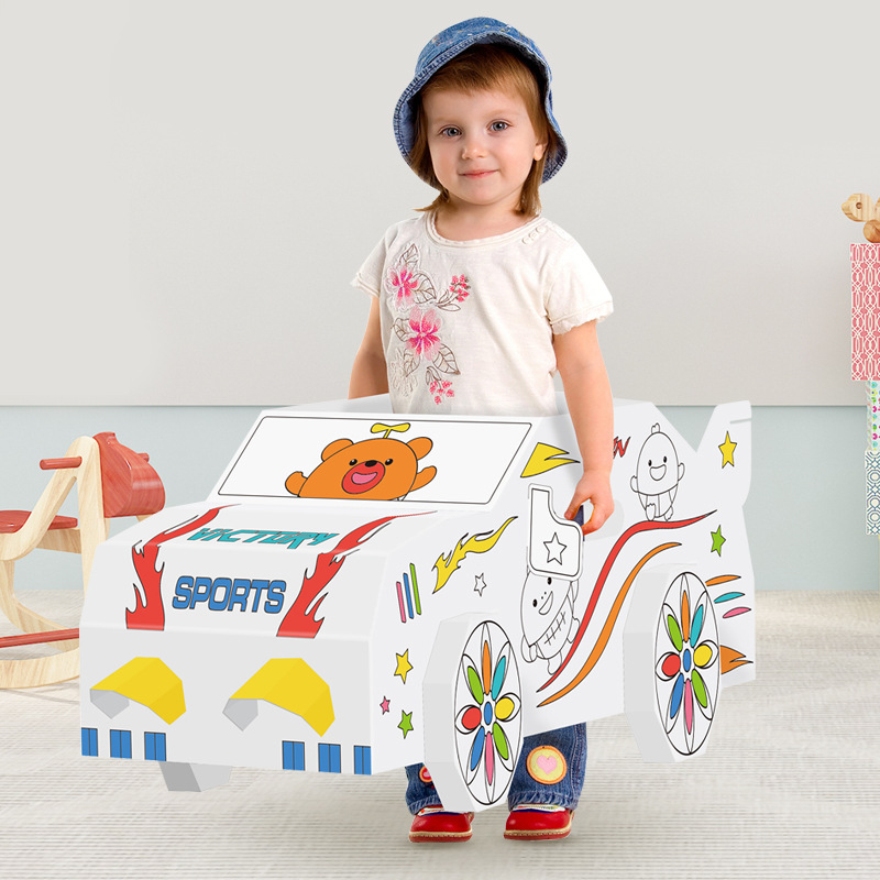 Cardboard A car Cardboard diy manual make House kindergarten carton Toys Cardboard animal Cardboard