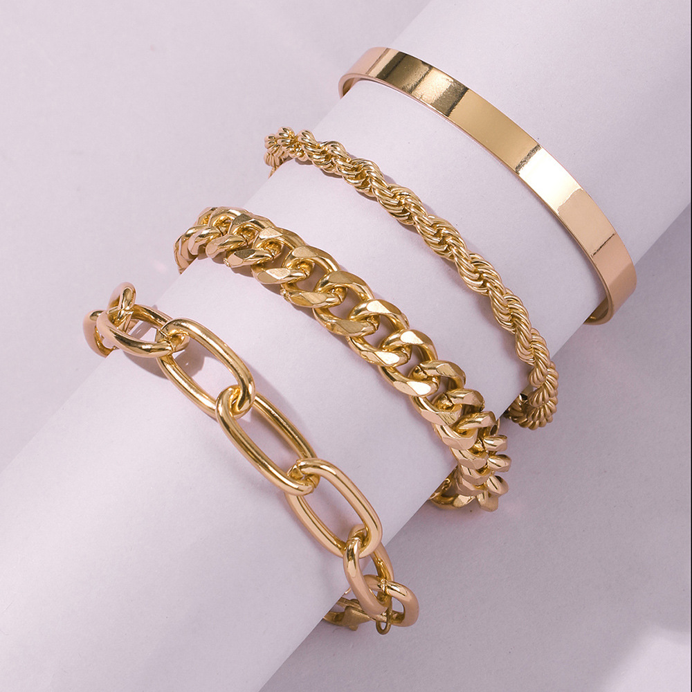 موضة جديدة نسائية سوار سبائك سميكة سوار الأزياء الذهب سوار Nihaojewelry display picture 7