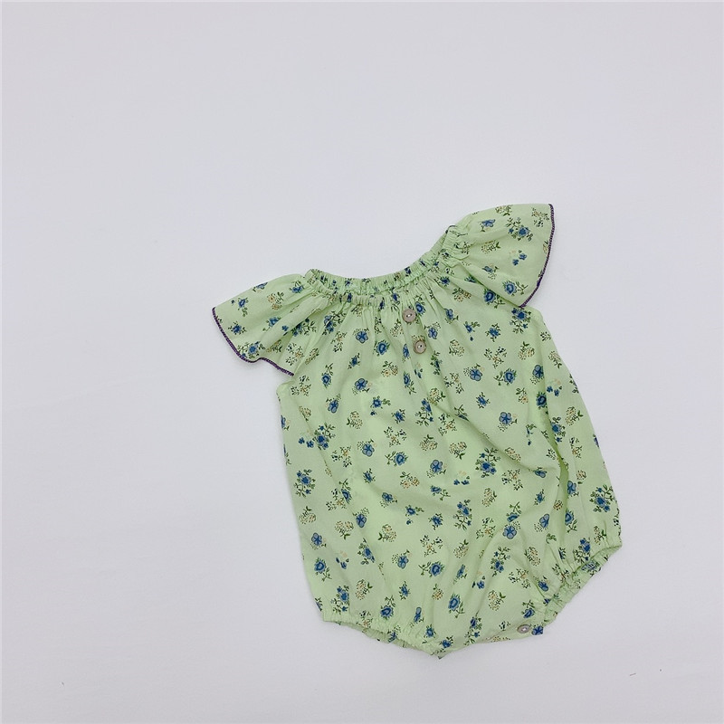 [Privacy New 7607] ropa de trepa de color para bebés, ropa de verano delgada con flores cortas, una chaqueta sin envío