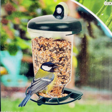 透明塑料悬吊式带盖自动喂鸟器 创意吸盘喂食器【亚马逊热卖】