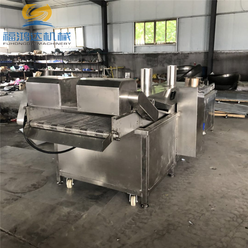 张家界炸脆皮流水线 304不锈钢燃气薄脆油炸机 福鸿达炸脆皮机器