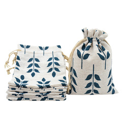 印花棉布袋清新棉麻小布袋抽繩束口袋驅蚊香囊空袋首飾禮品包裝袋