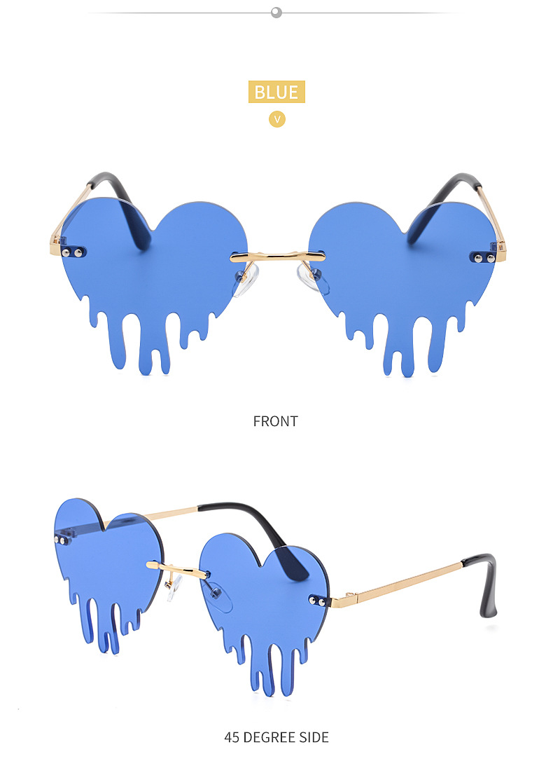 Fashion Colorful Melting Heart Shape Sunglasses display picture 11