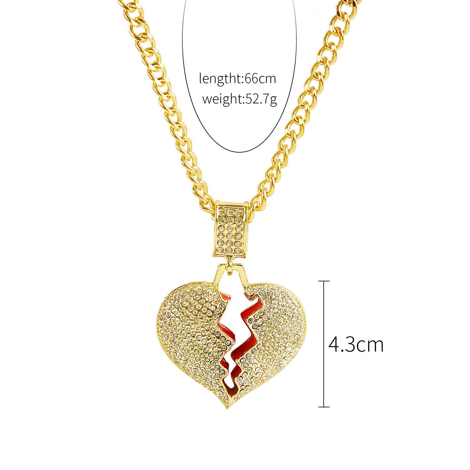 New Necklace Wholesale Fashion Hiphop Big Gold Full Diamond Necklace display picture 23