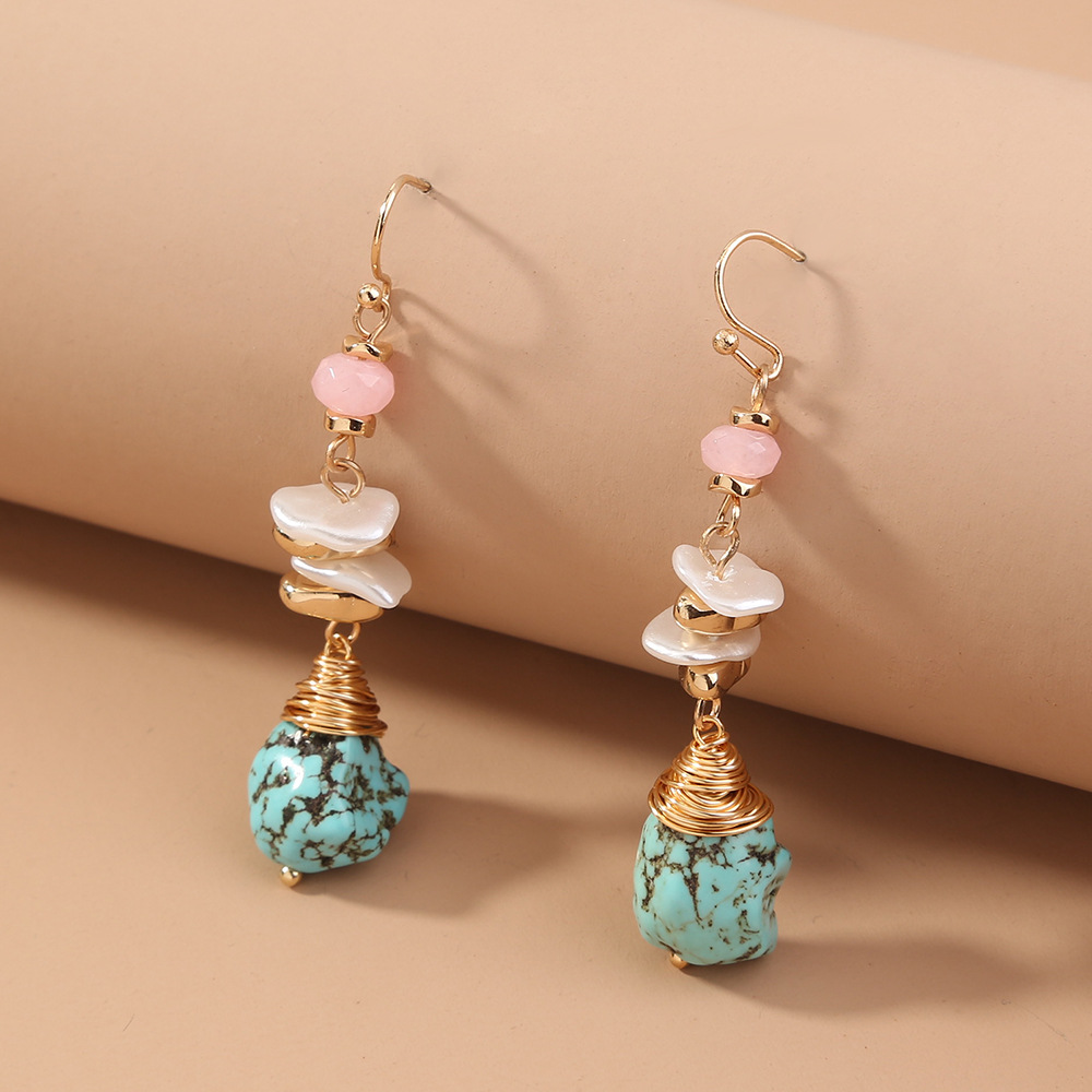 Turquoise Long Earrings display picture 7