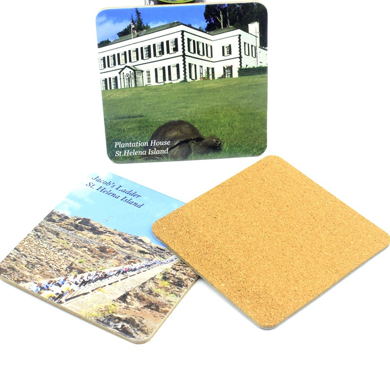 2020 новый деревянный подстаканник 100*100MM квадратная цветная печать пробковые подставки на заказ экологически чистые подставки MDF