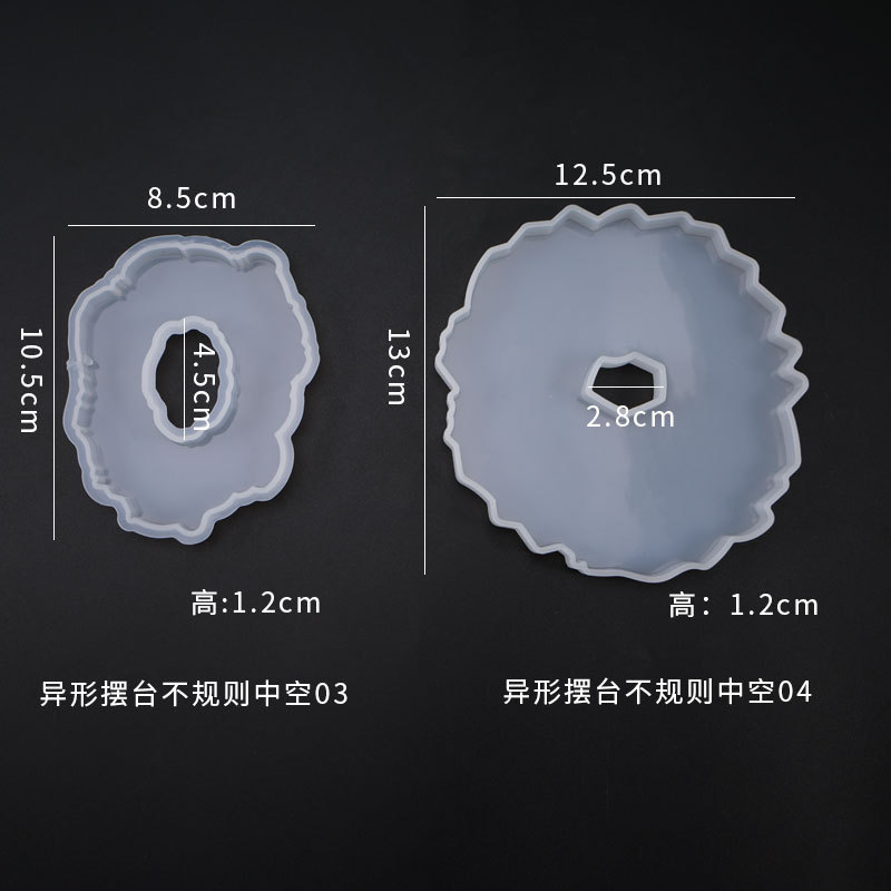 Yu Meiren DIY Crystal epoxi molde especial en forma de onda irregular posavasos decoración de la tabla molde decorativo de silicona molde