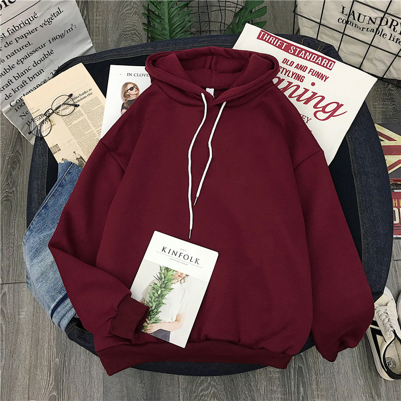 Entrega de una pieza Otoño e Invierno Comercio exterior ropa de mujer forrada con capucha engrosada suéter de color sólido jersey de manga larga abrigo amarillo al por mayor