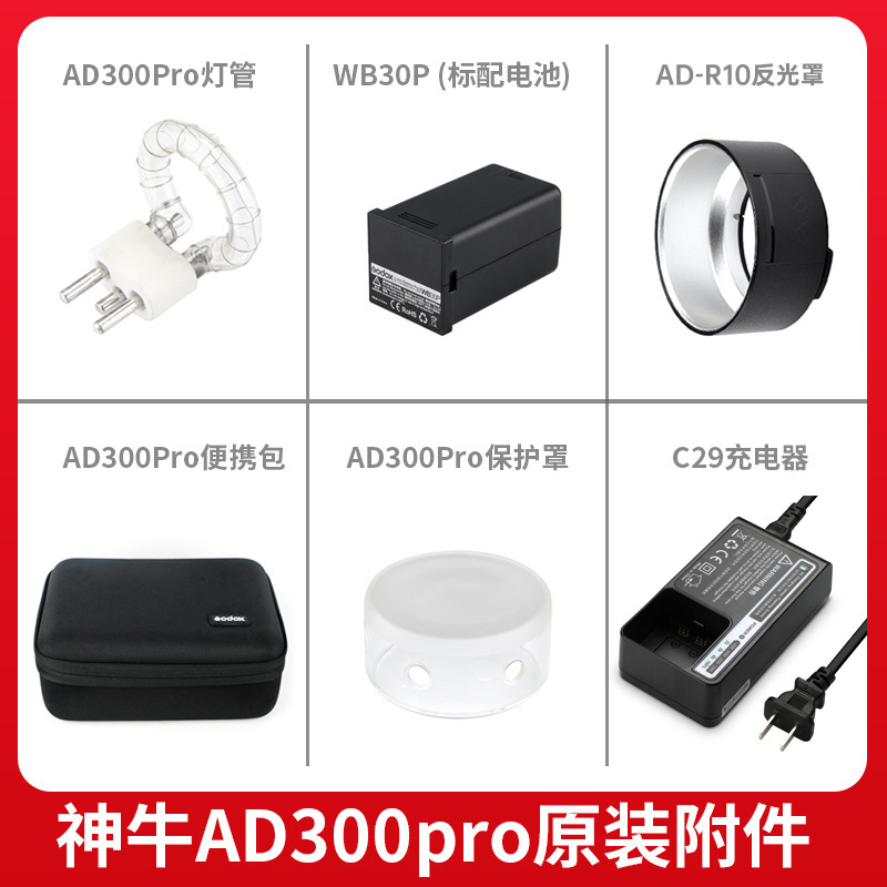 Shenniu AD300PRO External Shooting Flash Lamp Tube Battery Glass Cover Charger Storage Bag Standard Cover Shenniu AD300PRO External Shooting Flash Lamp Tube Battery Glass Cover Charger Storage Bag Standard Cover