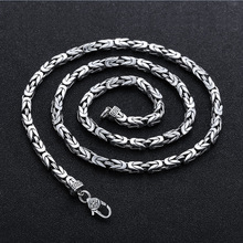 批发S925纯银饰品创意百搭平安纹泰银个性潮流男女项链个性