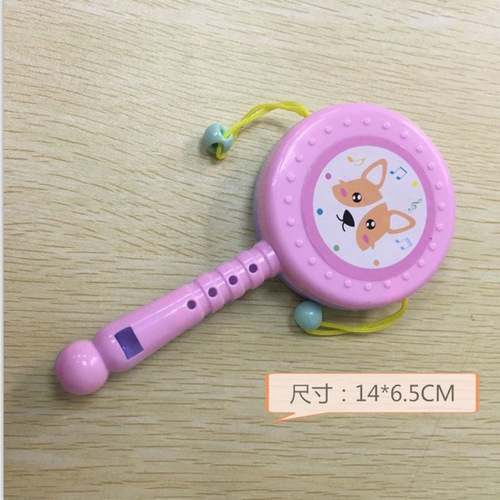 Hand-crank Drum Children's Cartoon Animal Rattle Baby and Toddler Intelligence Toy Plaza Stall Supply Activity Gift
