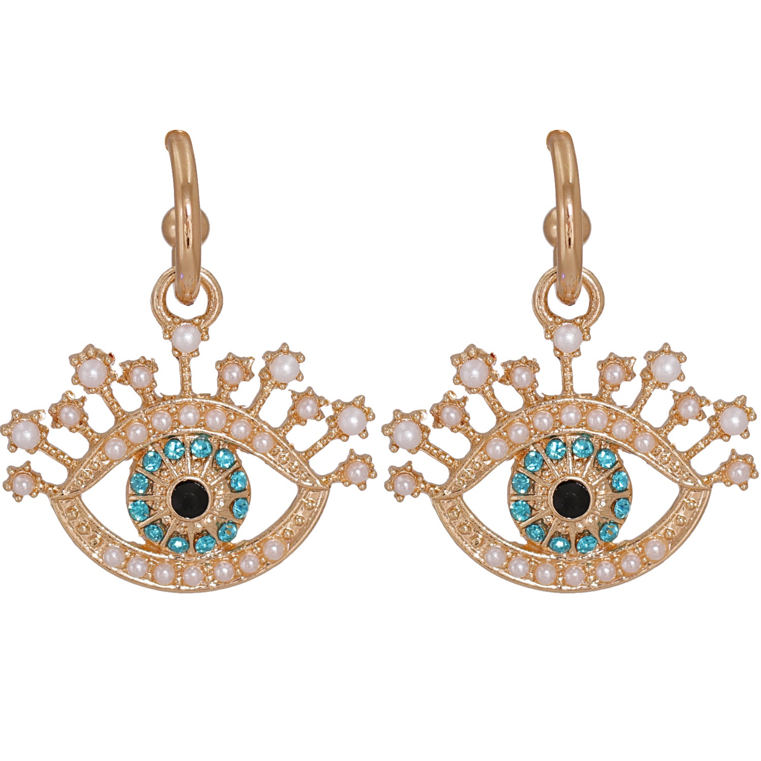 Pendientes Salvajes De Ojos De Diamantes De Color De Moda display picture 4