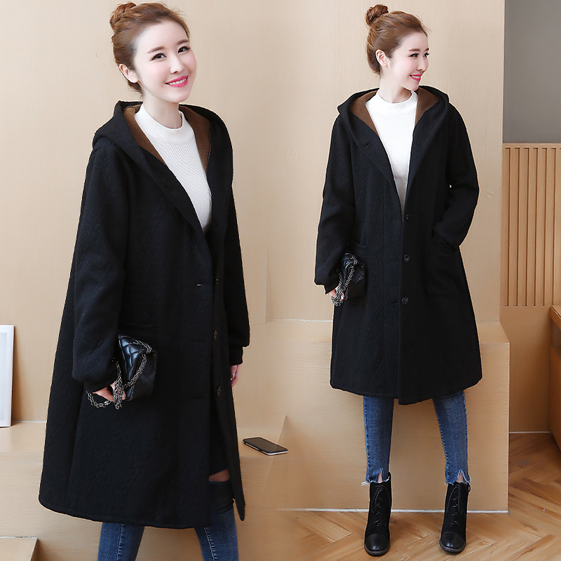 Real shot Winter clothes thickening Plush Large 2020 The new coat fat mm Show thin overcoat cotton-padded clothes Mid length version cotton-padded jacket