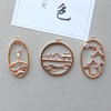 Copper zirconium, tape, pendant, earrings for bride with tassels, Chinese style, micro incrustation, handmade