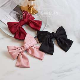 明星戚薇周扬青同款大蝴蝶结发夹韩国布艺lolita后脑勺夹