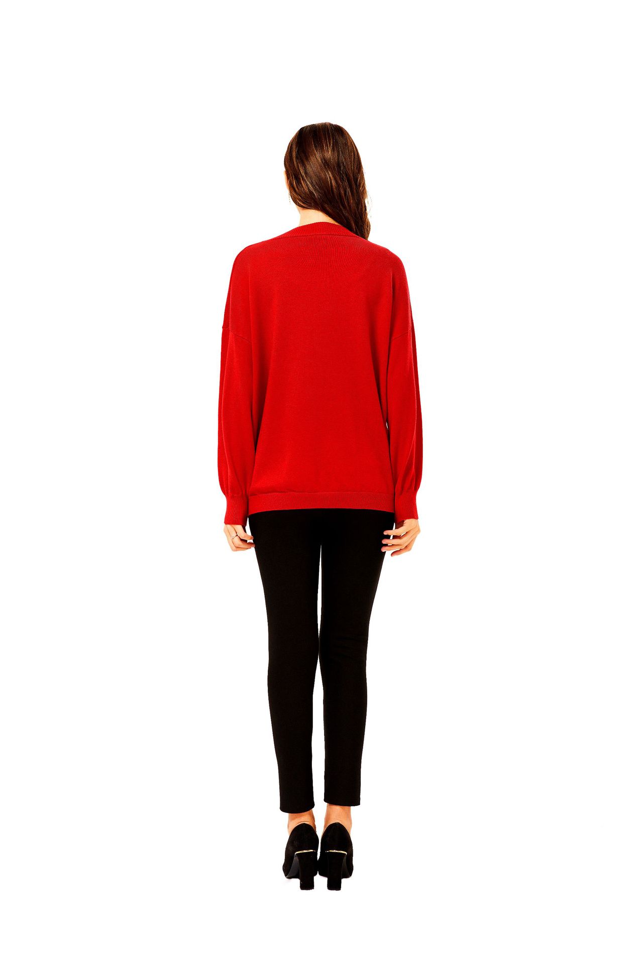 GraceChic Damenpullover Herbst/Winter 2020, lockerer, lässiger Strickpullover mit V-Ausschnitt und langen Ärmeln, Übergröße, auf Lager_voghion.com