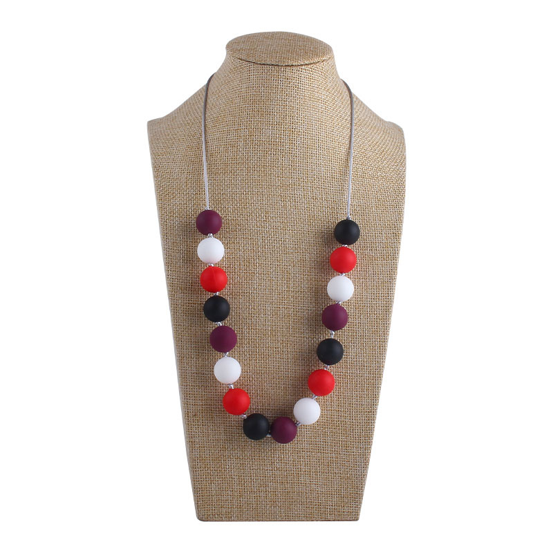 Comercio exterior Amazon collar nuevo bebé molar silicona mordedor collar masticable colgante mordedura gel mordedor palo