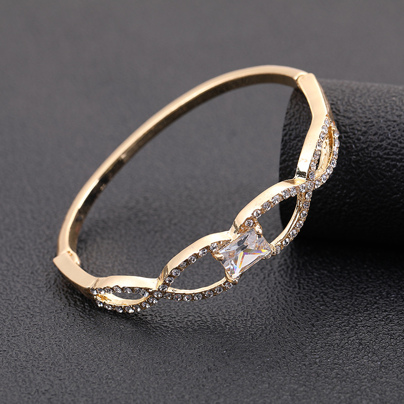 银花朵合金戒指女式金色几何型戒指 手指饰品满钻花朵欧美饰品|ms