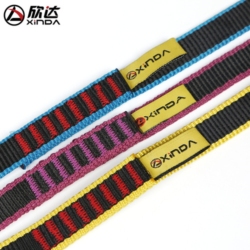 Xinda outdoor rock climbing equipment shaped flat belt ring mountaineering flat belt load-bearing flat belt safety protection belt speed drop flat belt