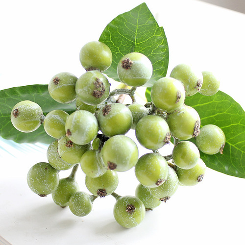 Soft Rubber Simulation Flowers Small Berries 32-Head Plastic Flowers Artificial Christmas Small Berries Blueberry Fruit Simulation Plants Good Quality