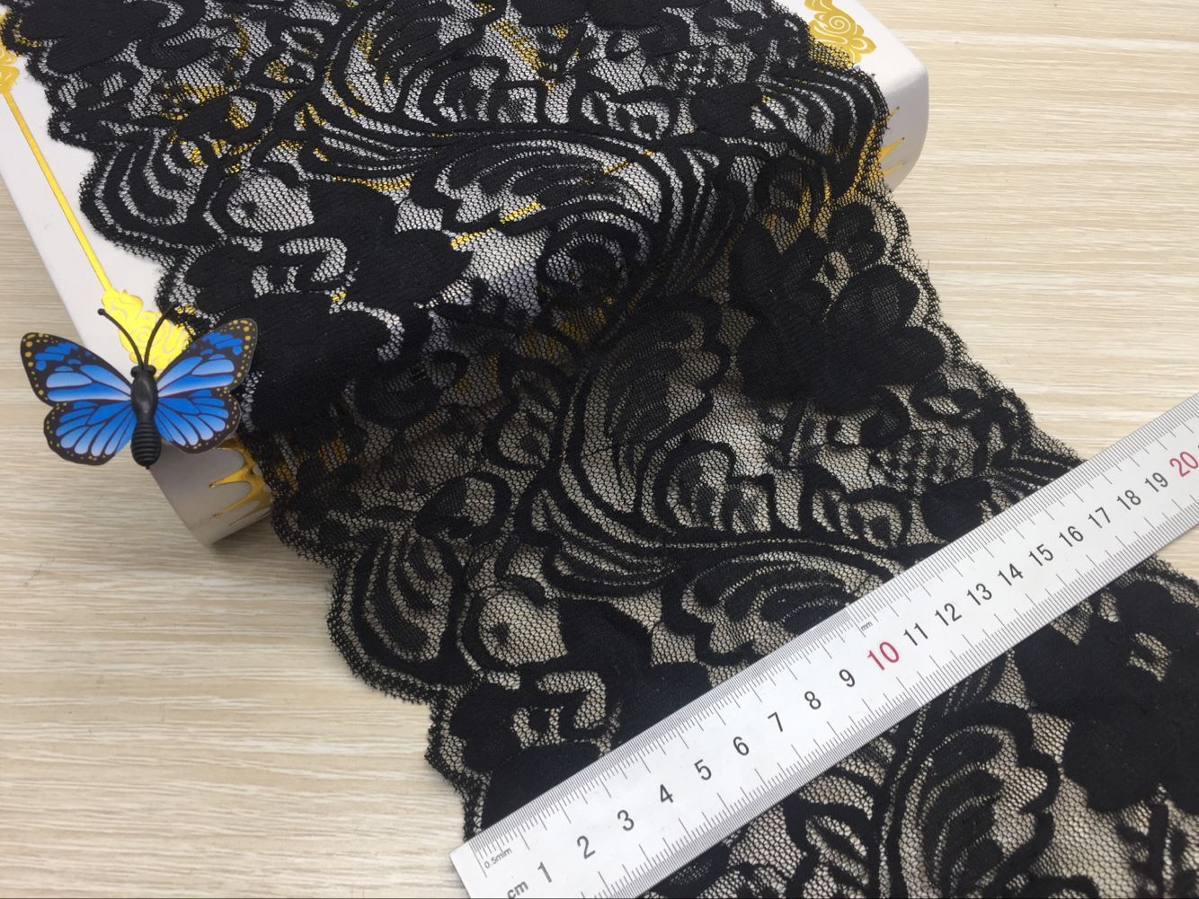 蕾丝弹力花边现货供应超人气爆款高档弹力蕾丝花边8120#宽度17CM