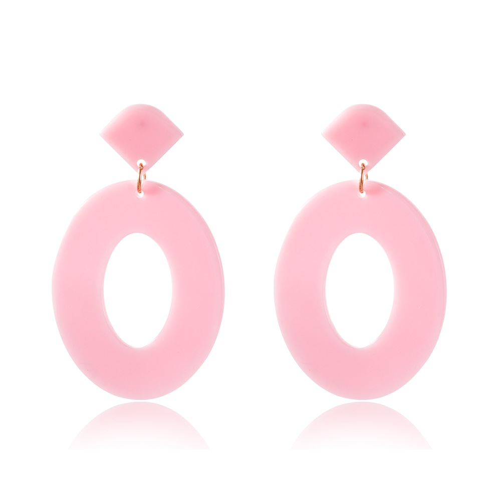 1 Pair Fashion Oval Arylic Acetic Acid Sheets Women's Drop Earrings display picture 3