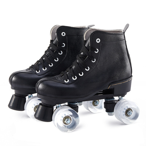 Double row skates, cross-border white roller skates, men's and women's roller skates, four-wheel skates, flash shoes, adult manufacturers batch