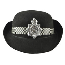 舞会派对表演帽子黑色警员帽子头饰交警帽节日游戏表演警司帽发饰