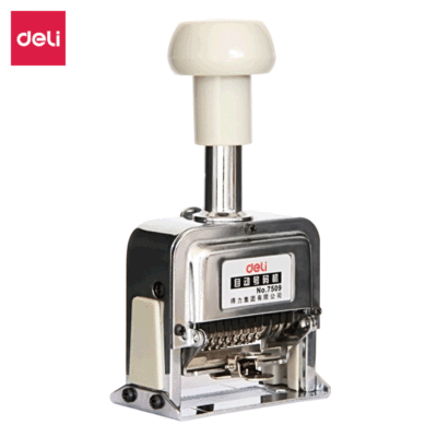 得力7509九位自动号码机票据文件编号器9位数字8种联数打号码机器