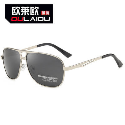 欧莱欧1990偏光太阳镜金属男士镂空户外驾驶眼镜钓鱼墨镜2021新款