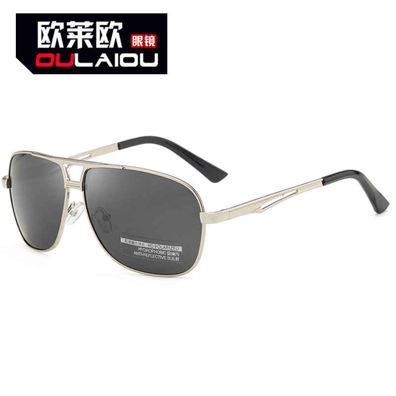 欧莱欧1990偏光太阳镜金属男士镂空户外驾驶眼镜钓鱼墨镜2021新款