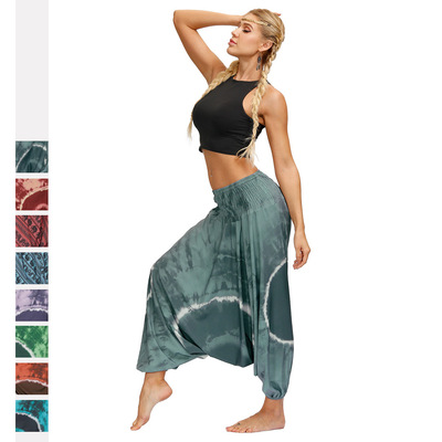 Yoga pants for women Bohemian pop up digital print loose Yoga Pants High Waist Wide Leg lantern pants