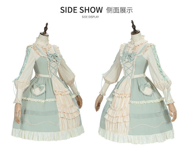 樱洛芙lolita裙原创 三月扶桑JSK 日系田园风正开禁若草色小裙子-阿里巴巴