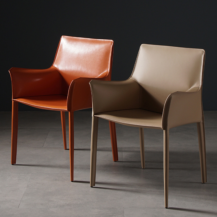 Saddle chair Nordic modern simple fashion designer dining chair ergonomic chair simple saddle leather leisure chair Saddle chair Nordic modern simple fashion designer dining chair ergonomic chair simple saddle leather leisure chair