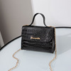 Summer fashionable retro one-shoulder bag, 2023, crocodile print