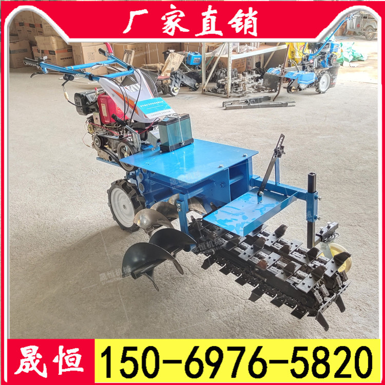 链条开沟机深沟 小型公路开沟机麦田开沟机 果园开沟施肥机器实拍