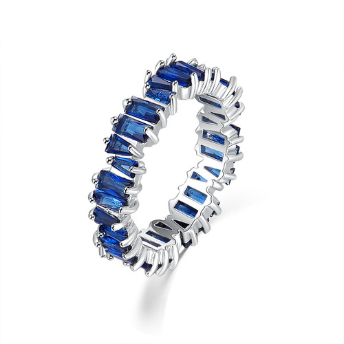 Kashishi Accessories Cross-border Hot Sale Source Colorful Step-Cut Zircon Rings ECG Women's Fashion Personality Rings