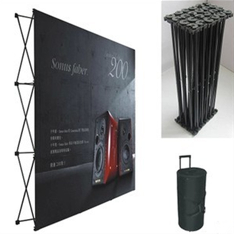 铁拉网展架鹰牌展具背景展示架便携式展架生产配套画面制作-阿里巴巴