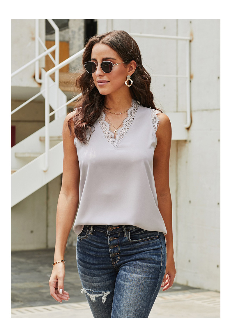 women s summer vest loose casual lace sleeveless top NSSI2542