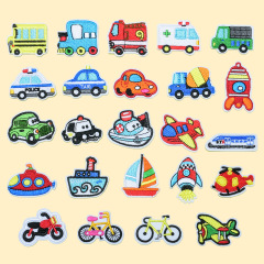 原創精美可愛電腦繡花卡通小汽車刺繡布貼童裝衣服小補丁貼批發