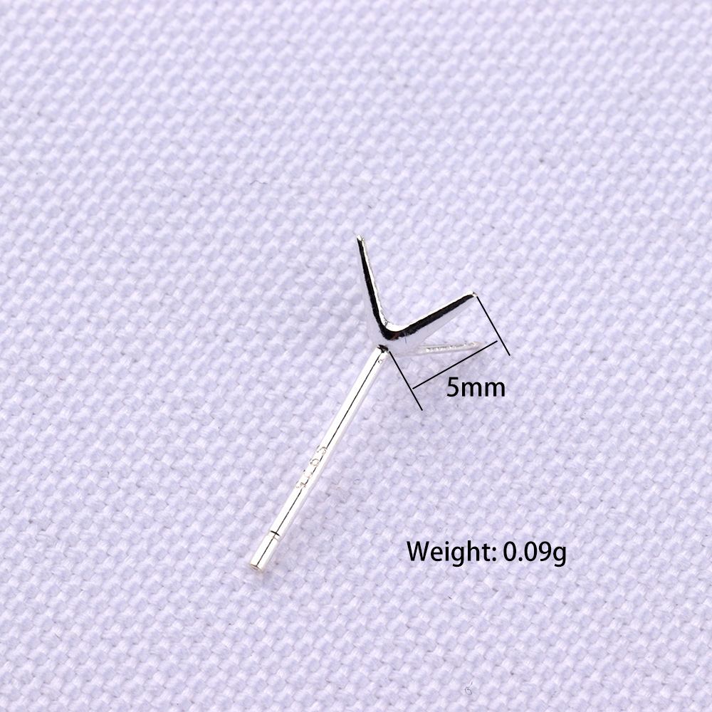 6g Weight Auricular Needle Support Jewelry Making Type 10 PCS/Package Quantity 925 Sterling Silver Material Solid Color Pattern Simple Style, Classic Style Style Plating Craft 10 PCS/Package 925 Sterling Silver Solid Color Auricular Needle Support Ornament Needle 3