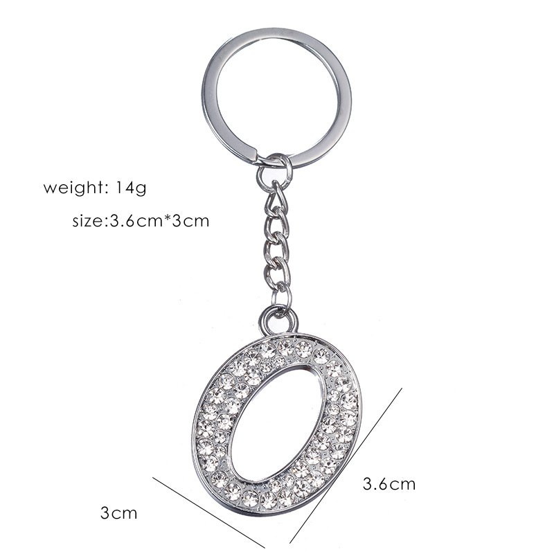 1 Pièce Mode Lettre Alliage Incruster Strass Unisexe Pendentif De Sac Porte-clés display picture 1