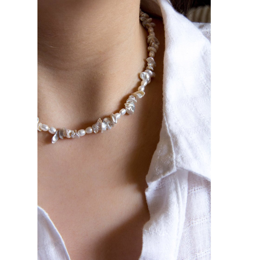 28g Weight Earrings, Necklace Classification 2 PCS/Package Quantity Holiday, Daily Occasion Freshwater Pearl, Titanium Steel Material Geometric Pattern Women's Gender Beaded Design Simple Style Style 2 PCS/Package Freshwater Pearl Titanium Steel Freshwater Pearl Jewelry Sets 14
